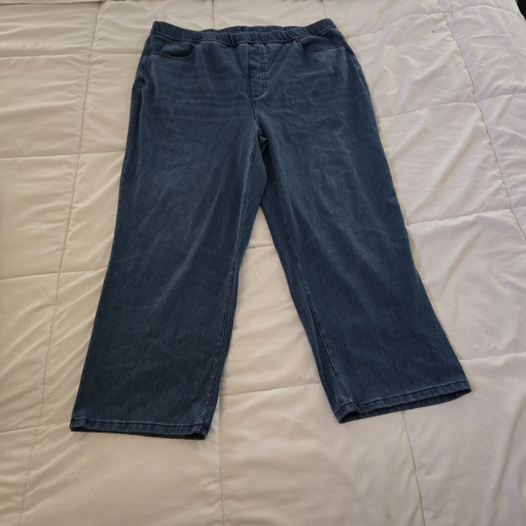 Lands' End Denim - Lands' End Blue Ankle Cropped Elastic Waist Jeans